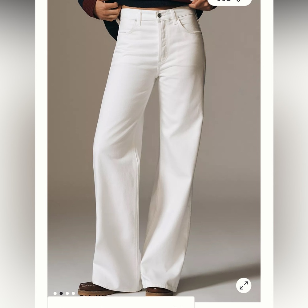 Citizens Of Humanity Annina Trouser Jeans Women 25 White Button Fly Wide Leg